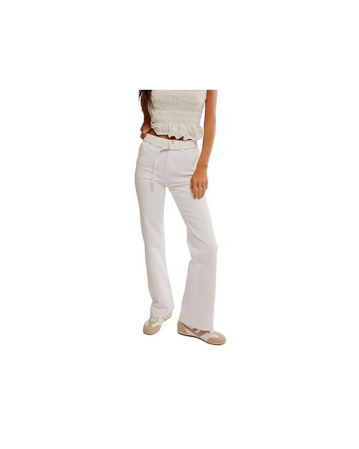 Free People Black Sabine Slim A Line Jeans Jeans, Cotton/Denim/Elastane