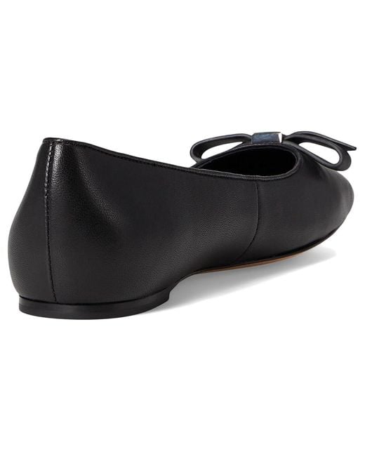 Kate Spade Black Deco Bow Smooth Leather Flat Flat Shoes