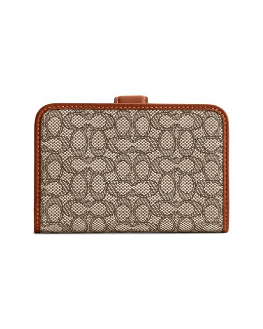 COACH Mini Signature Jacquard Tabby Medium Wallet in Brown Lyst