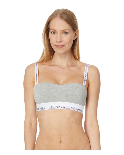 Calvin Klein Gray Modern Cotton Lightly Lined Bandeau