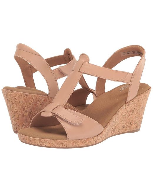 Rockport Brown Blanca T Strap (Macademia) Shoes