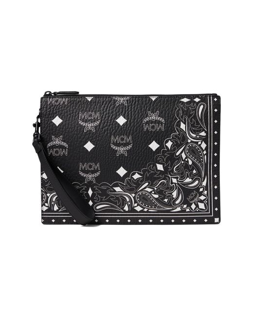 MCM Aren VI Flat Pouch Medium (Black) Handbags - ShopStyle Clutches