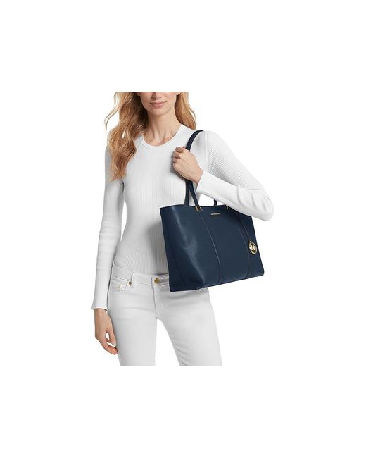 MICHAEL Michael Kors Blue Temple Large Tote Tote Handbags, Polyester