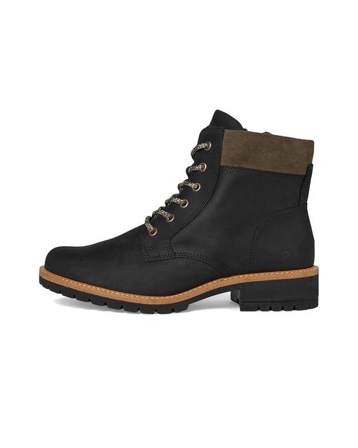 Ecco Black Elania Lace Boot Boots/Tarmac, Suede/Leather