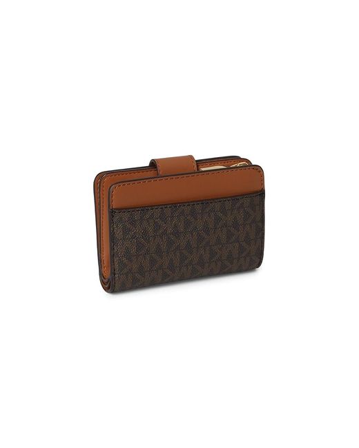 Michael Kors Brown Mk Charm Small Tab Compact Pocket Wallet