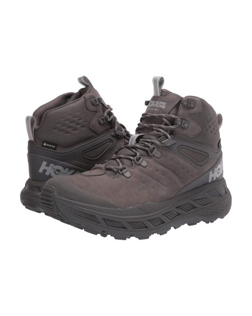 Hoka One One Leather Stinson Mid Gore-tex in Gray for Men | Lyst
