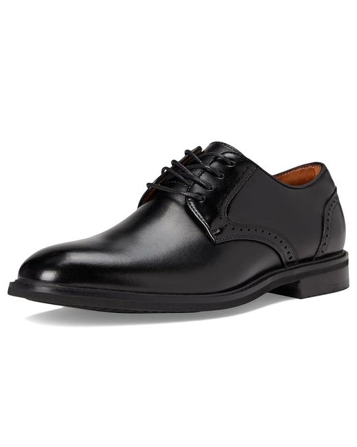 Stacy Adams Black Benson Plain Toe Lace-Up Shoes, Leather for men