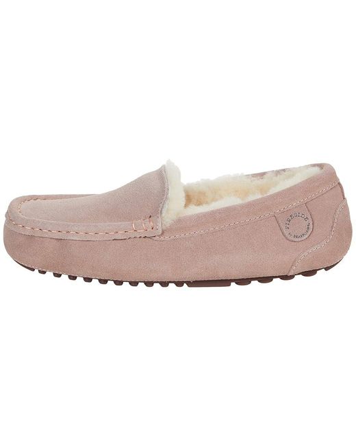 Dearfoams Pink Mel Genuine Shearling Moccasin (Dusty) Slippers