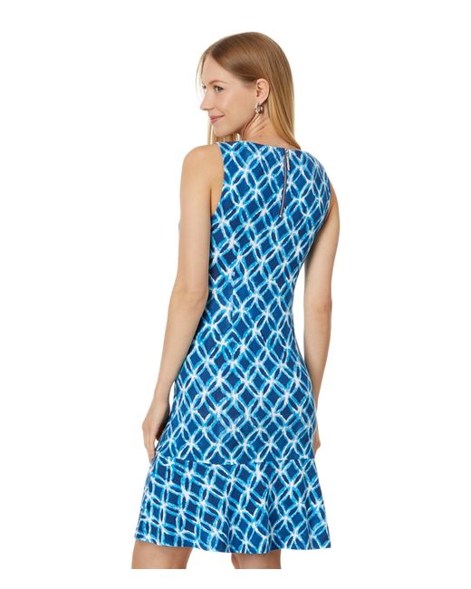 Tommy Bahama Blue Darcy Lovely Lattice Sleeve Dress