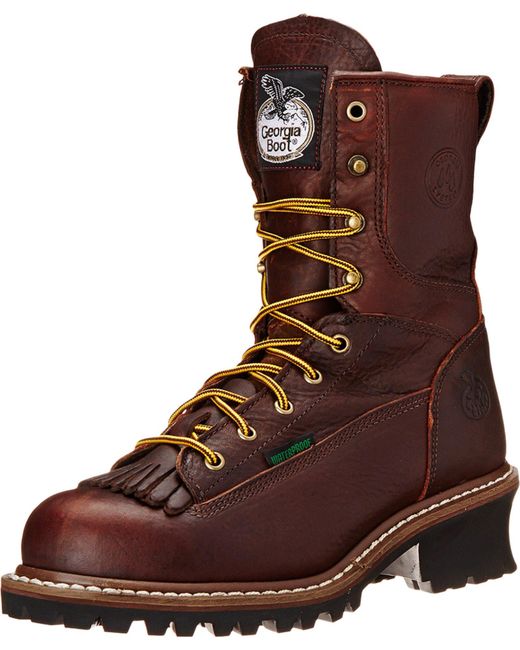 Boot Leather Logger 8 Waterproof St W/ Removable Kiltie in