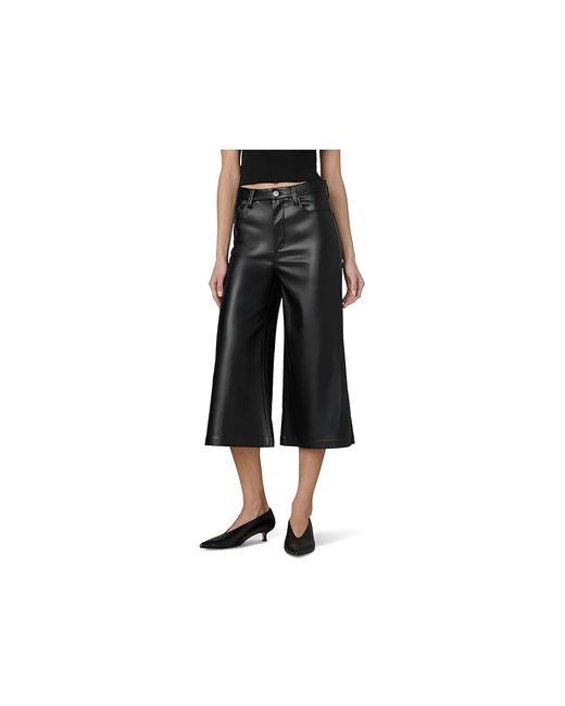Joe's Jeans Black The Culotte Vegan Leather Jeans 32, Polyurethane