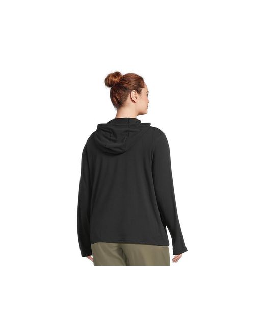 Columbia Black Plus Size Sun Trektm Hoodie Ii Sweatshirt, Cotton/Elastane/Lycra