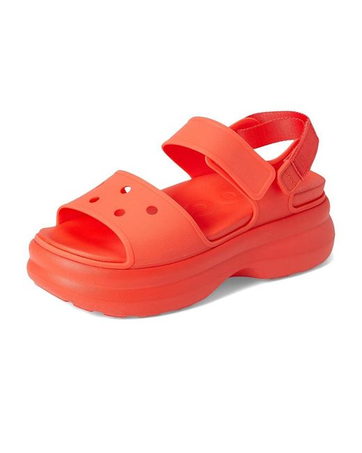 CROCSTM Red Soho Y Strap Sandals Dress Sandals, Synthetic
