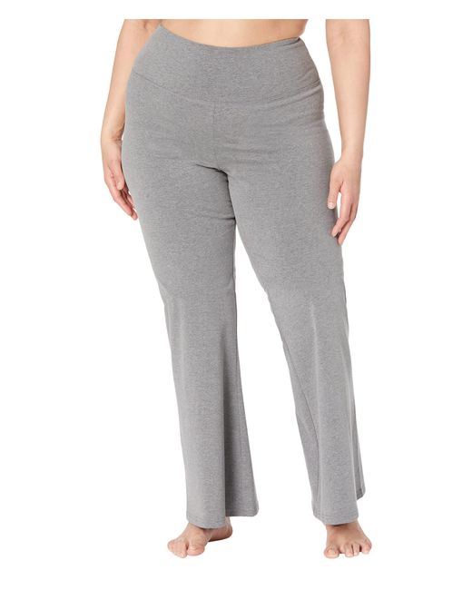 Jockey Plus Size Cotton Stretch Yoga Flare Pants in Gray Lyst
