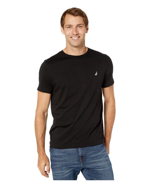 Nautica Black Short Sleeve Solid Crew Neck T-shirt for men