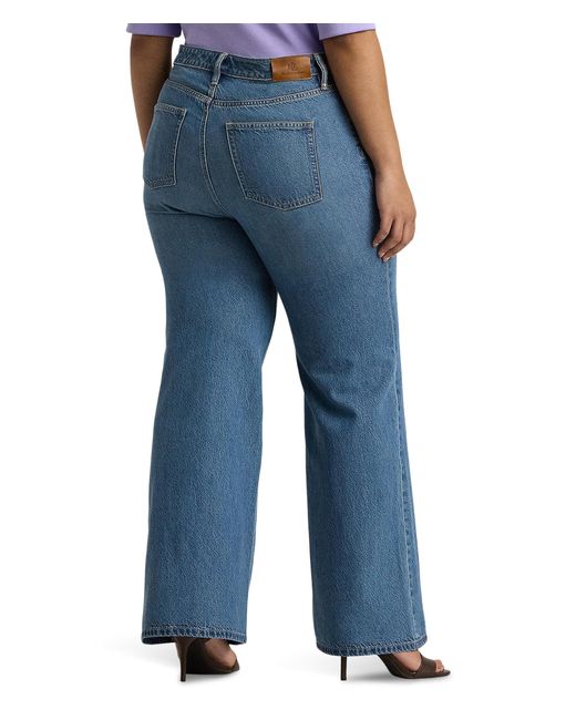 Lauren by Ralph Lauren Blue Plus-size High-rise Flare Jean