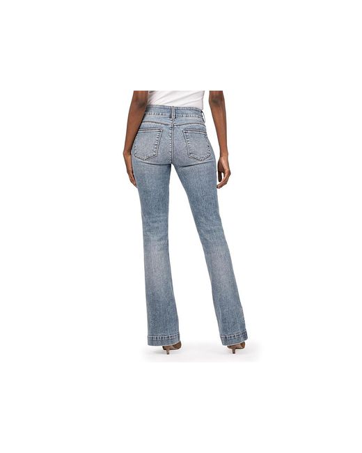 Kut From The Kloth Black Ana High-Rise Flare-Front Welt Double Button Waistband