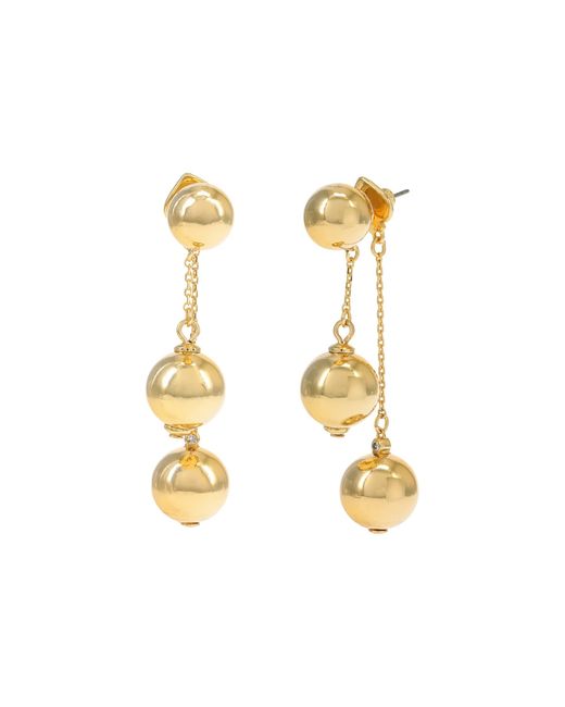 Kate Spade Have A Ball Front To Back Linear Earrings in Gold (Black) | Lyst