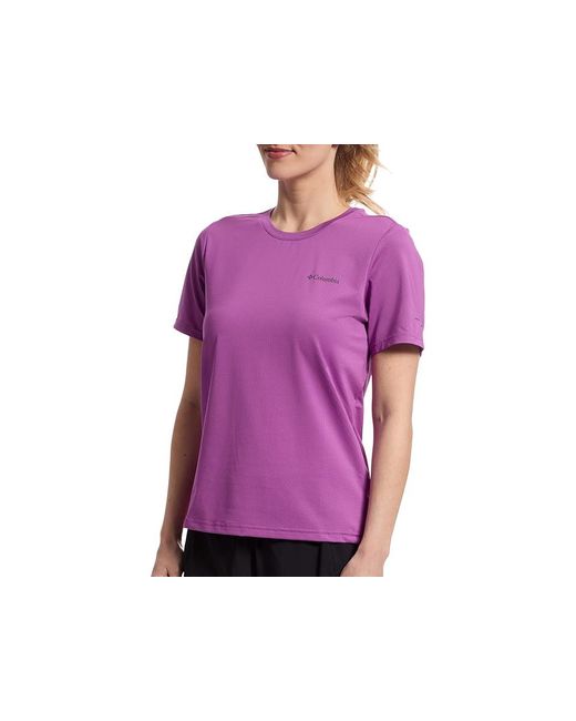 Columbia Purple Wild Springstm Short Sleeve Clothing, Elastane/Polyester