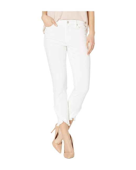 Liverpool Jeans Company Abby Crop Skinny Front Scallop Hem Jeans In Bright White