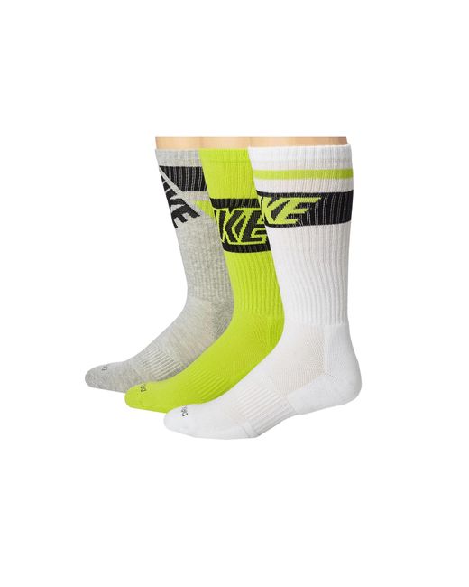 Nike White Dri-fit Crew Sock 3-pair Pack