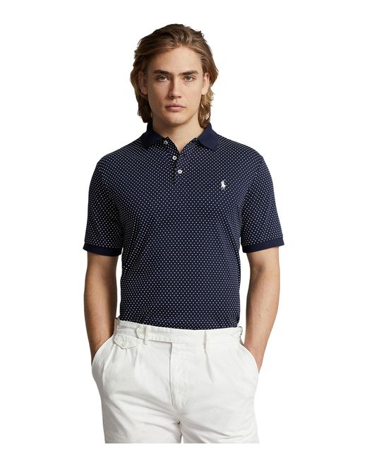 Polo Ralph Lauren Blue Classic Fit Dot Soft Cotton Polo Shirt for men