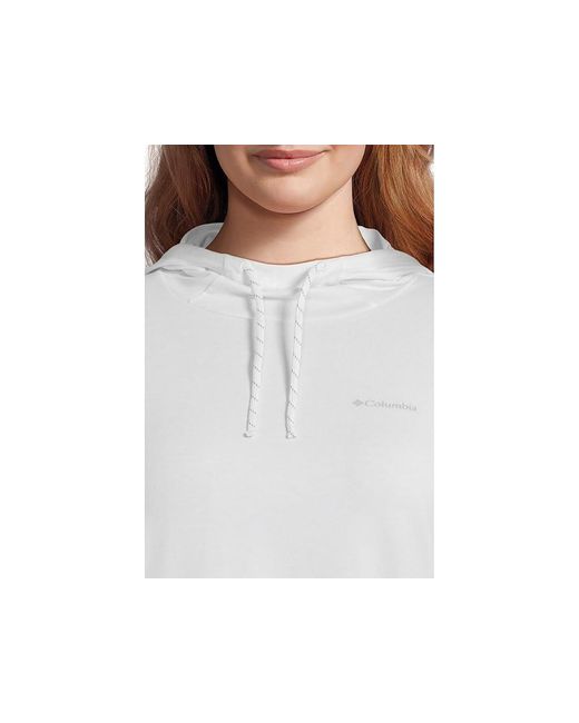 Columbia White Plus Size Sun Trektm Hoodie Ii Sweatshirt, Cotton/Elastane/Lycra
