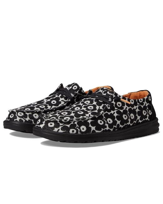 HeyDude Black Wendy Canvas Shoes, Textile/Synthetic