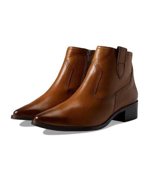 Paul Green Leather Niche Boot in Brown Lyst