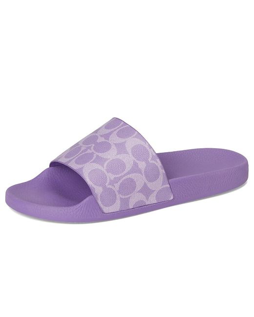 COACH Purple Udele Sport Slide Flat Sandal
