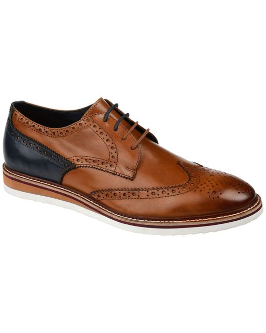 Thomas & Vine Leather Ridley Wing Tip Derby in Tan (Brown) for Men | Lyst