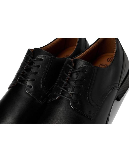 Johnston & Murphy Black Reeve Plain Toe Lace Up Wing Tip Shoes 13 M (D) Leather for men