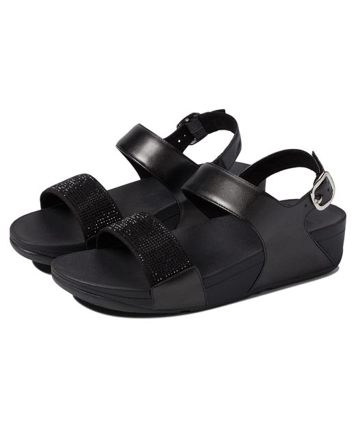Fitflop Synthetic Lulu Crystal Embellished Back-strap Sandals in Black | Lyst