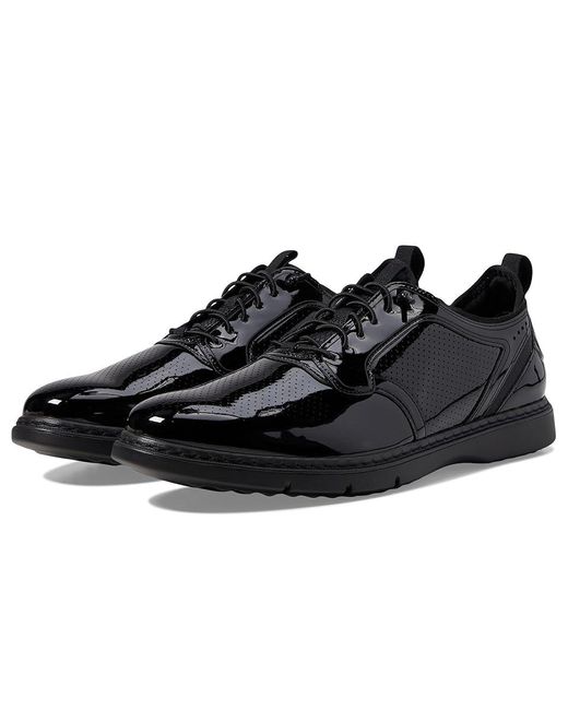 Stacy Adams Black Spyre Plain Toe Elastic Lace ( Patent) Lace-Up Boots for men