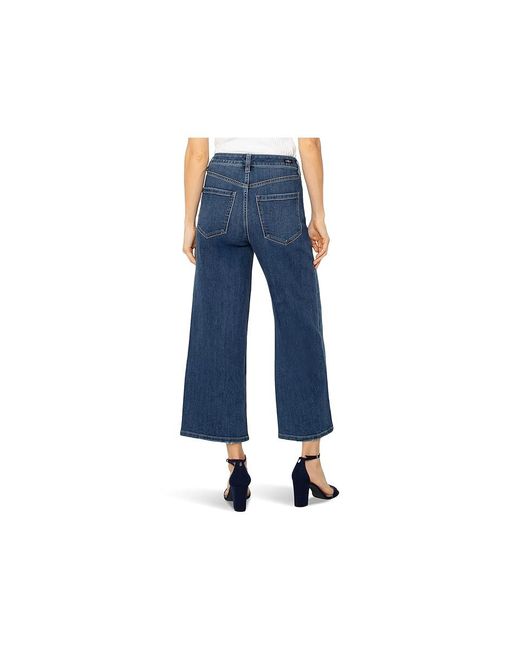 Liverpool Los Angeles Blue Petite Stride High-Rise Crop Wide Jean Jeans, Cotton/Denim/Elastane