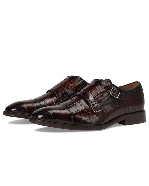 Johnston & Murphy Brown Sullivan Double Buckle Cap Toe Shoes 14 M (D) Leather for men