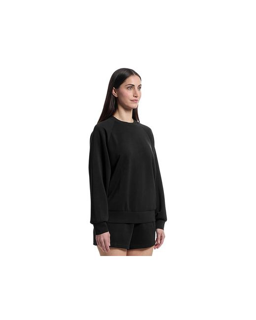Prana Black Shea Crewneck Sweatshirt, Modal/Polyester/Spandex