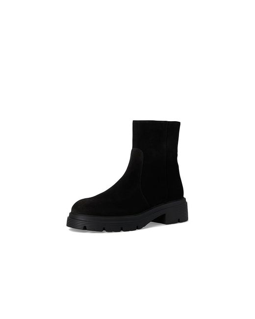 Stuart Weitzman Black Hudson Lite Zip Bootie Boots, Leather