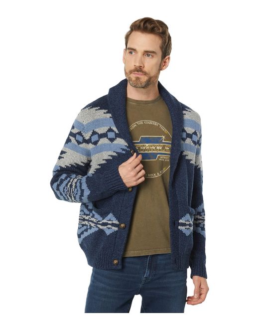 Lucky Brand Legacy Print Shawl Cardigan in Blue for Men | Lyst