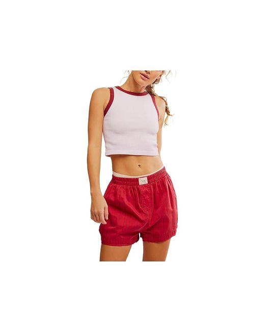 Free People Red Make It Happen Brami Clothing Md-Lg 8-12) Cotton/Polyester