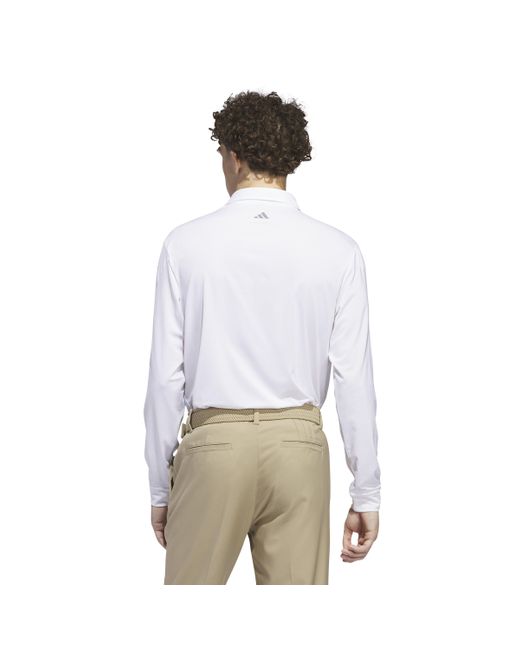 Adidas Originals White Core Long Sleeve Polo for men