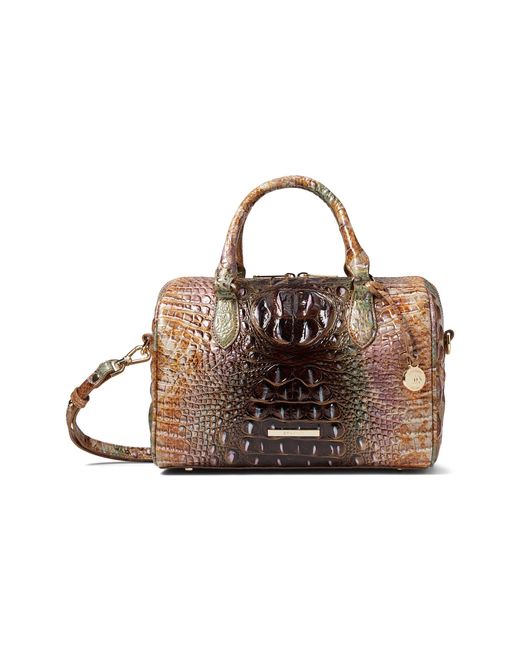 Brahmin Leather Ombre Melbourne Stacy Satchel in Animal Print (Brown