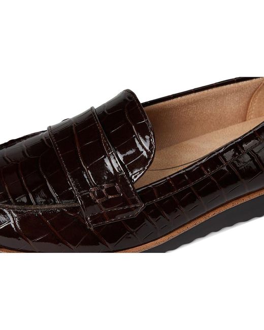 LifeStride Black Zee Loafer/Moc Shoes Flat Shoes 8 W (C) Faux Leather