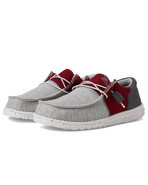 HeyDude Gray Wally Tri-Varsity Slip-On Casual Shoes Shoes, Textile for men