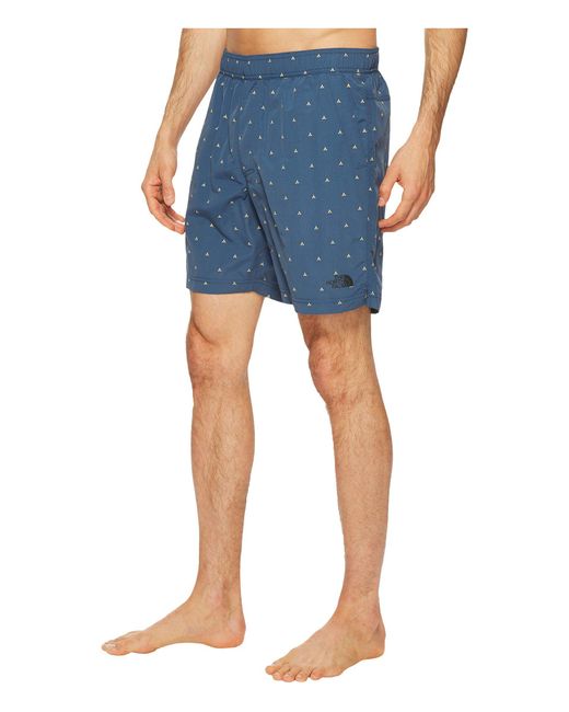 shady Blue Tent Print) Swimwear for Men 