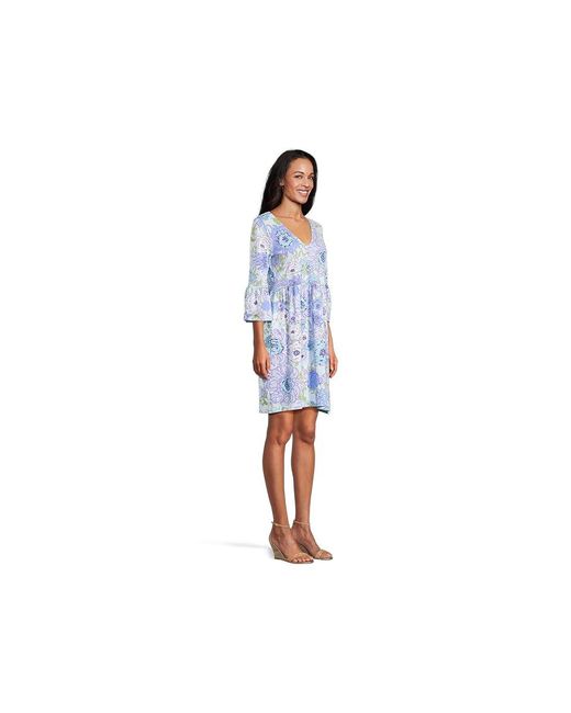 Lilly Pulitzer Black Jannie V-Neck 3/4 Sleeve Dress, Cotton