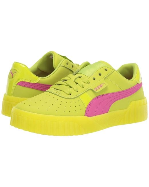 PUMA Leather Cali 90s (limepunch/fuchsia Purple) Women's Shoes in Yellow |  Lyst
