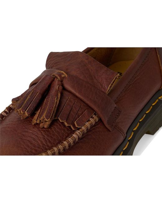 Dr. Martens Brown Adrian Stitch Leather Loafers Lace-Up Boots for men