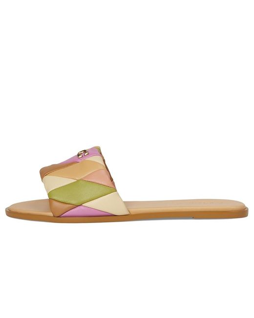 COACH Multicolor Holly Quilted Patchwork Leather Sandals Sandals Honey/Multi