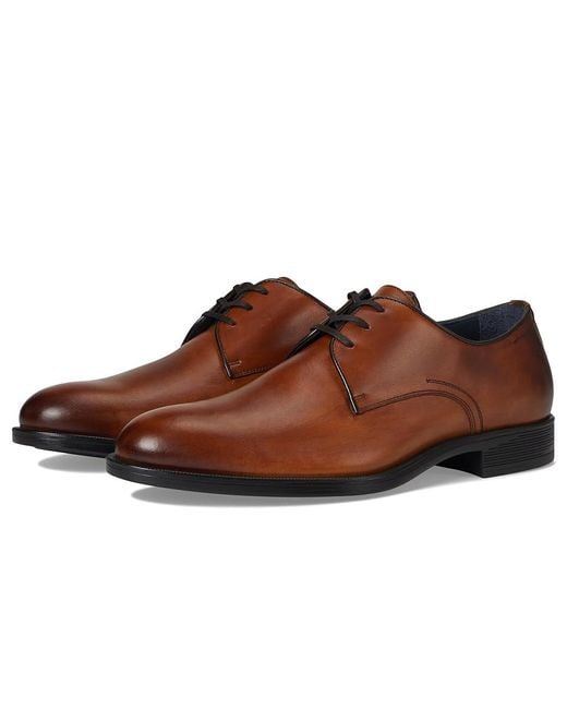 Johnston & Murphy Brown Flynch Plain Toe Lace Up Wing Tip Shoes, Leather for men